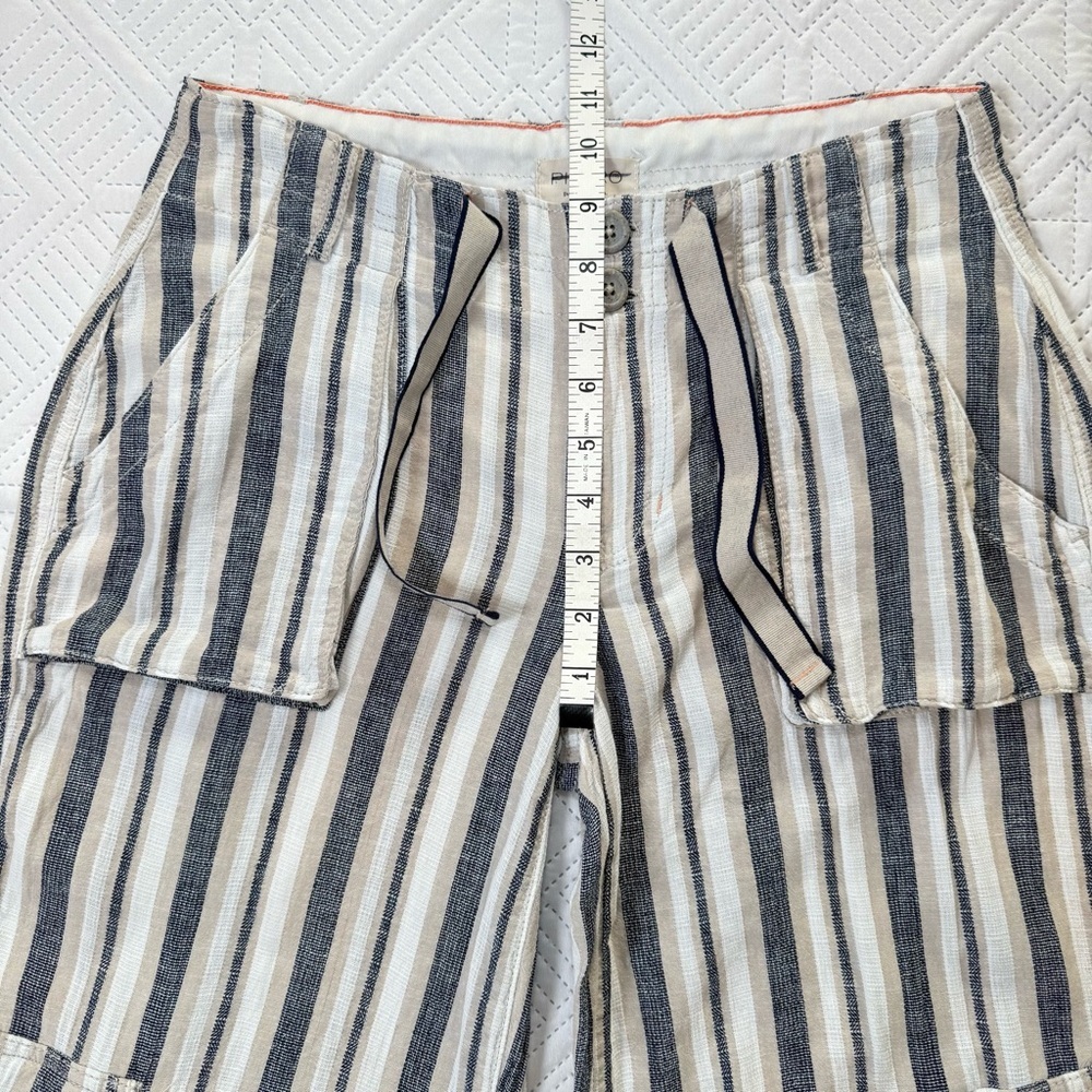 Anthropologie Pilcro Beach Cargo Pants in a striped linen blend Size 26 - Picture 6 of 12